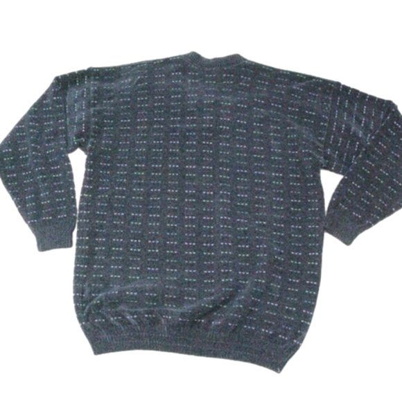 Tundra Mens Navy Blue Patterned V-Neck Sweater Size Large - Picture 4 of 4